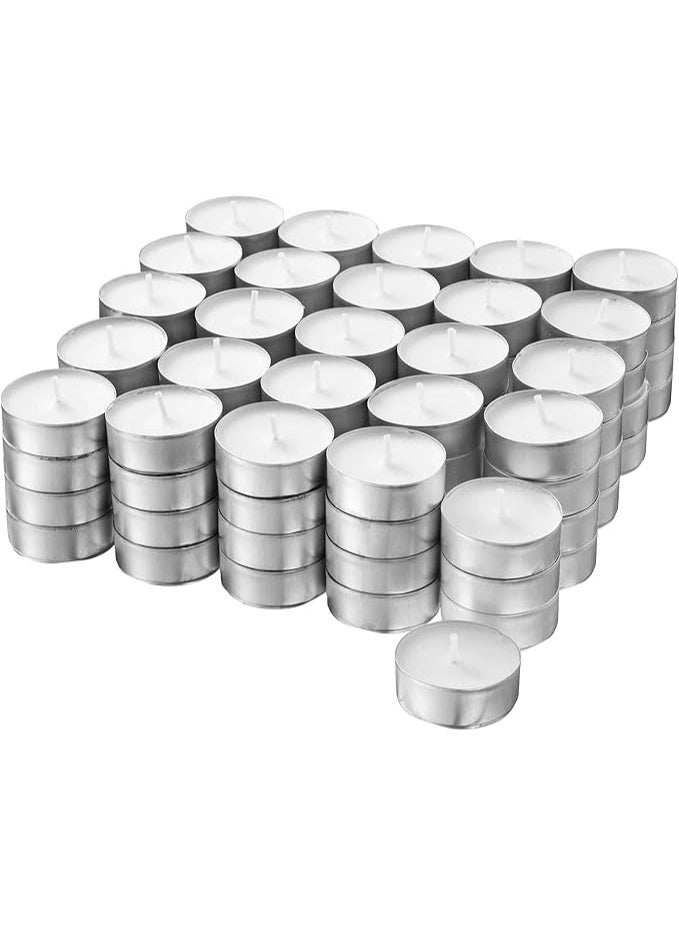 100 شمعة شاي بيضاء (عبوة بيضاء) - Image 1